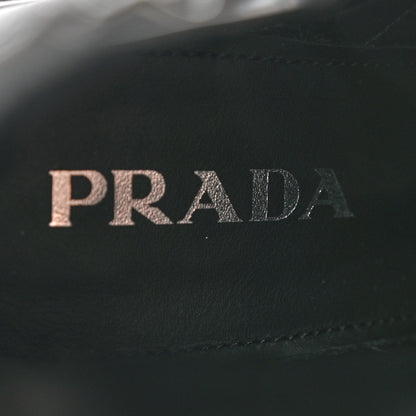 Prada Spazzolato Re-Nylon Metal Triangle Logo Lace Up 55mm Ankle Boots 36.5 Black 8 of 13