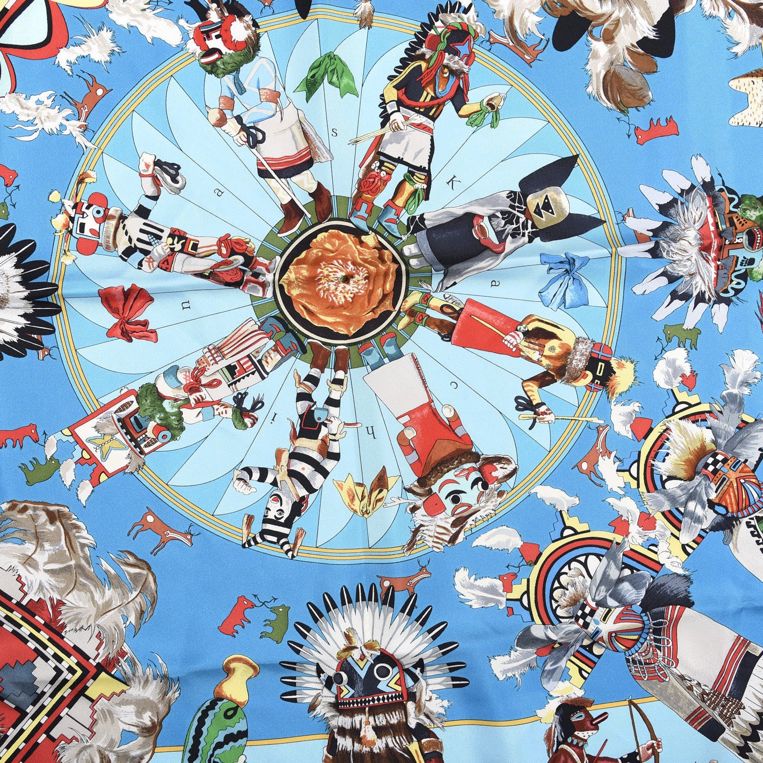 Hermes Silk Kachinas Wash Scarf 90 4 of 6