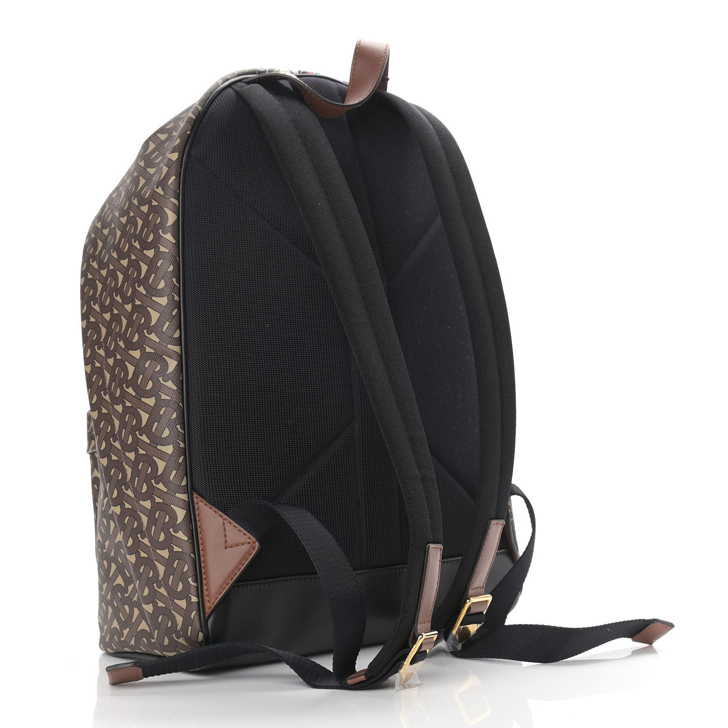 E-Canvas Monogram Stripe Backpack Bridle Brown