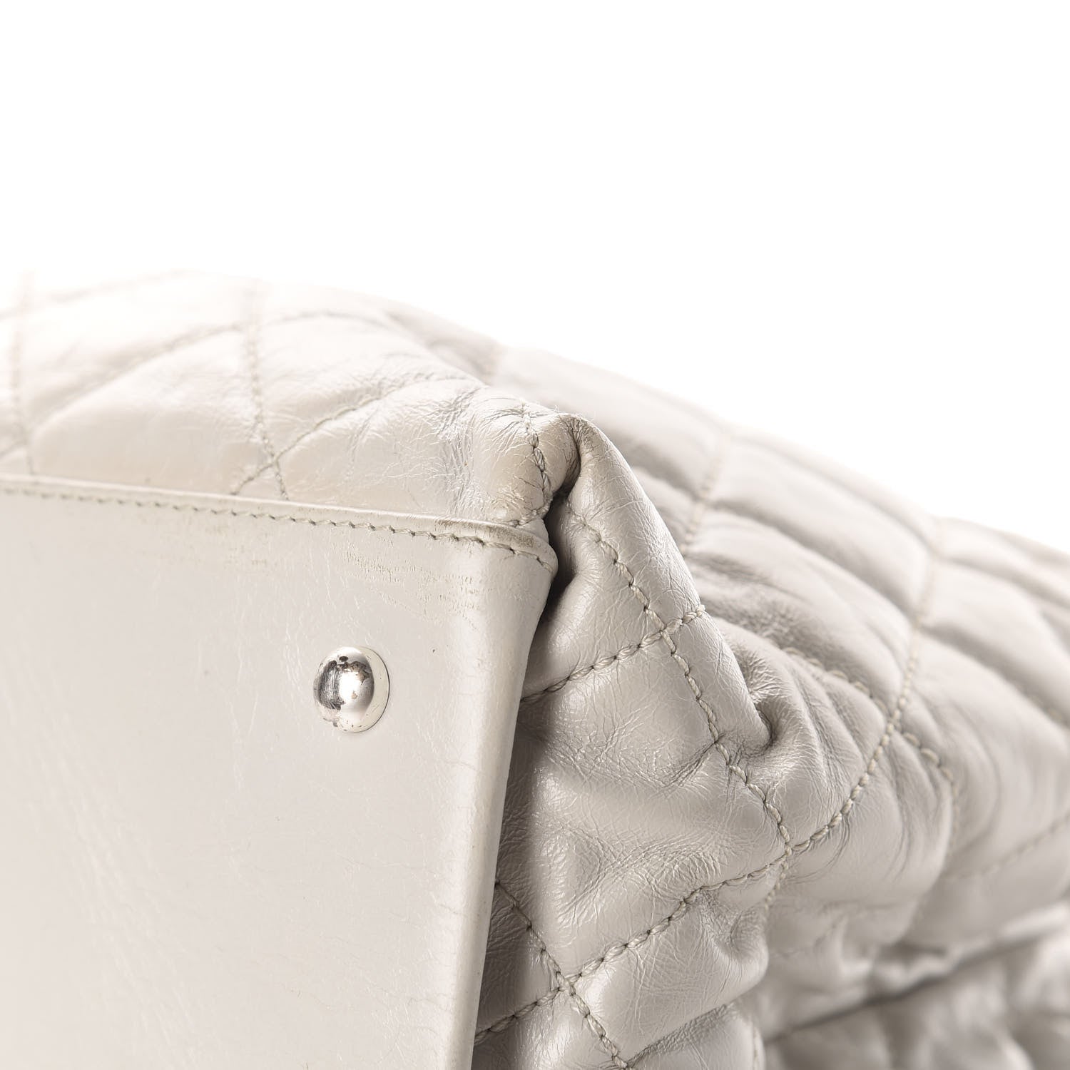 Chanel Glazed Calfskin Quilted Small Chain Me Tote Dark White 8 of 11
