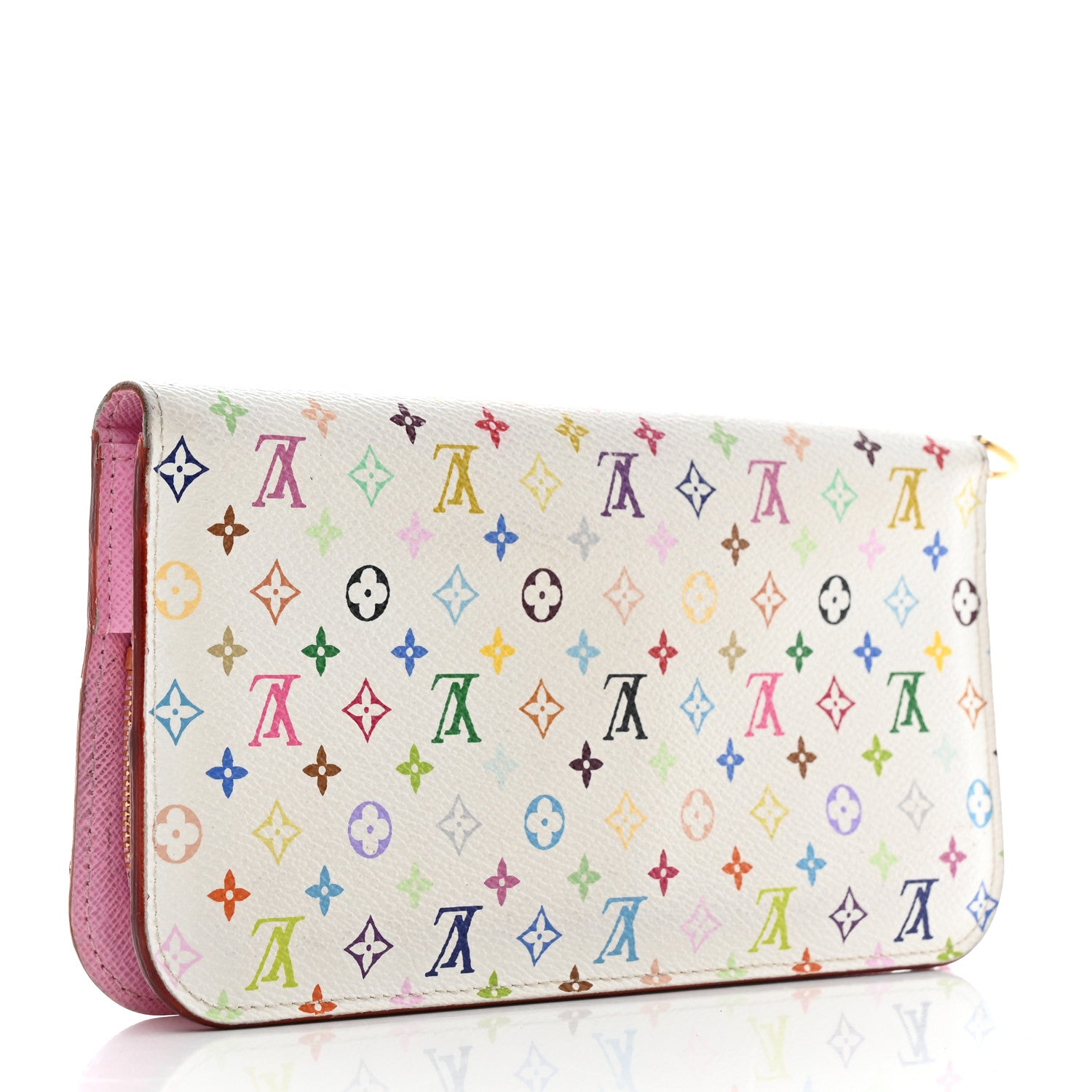Louis Vuitton Monogram Multicolor Insolite Wallet White Litchi 3 of 9