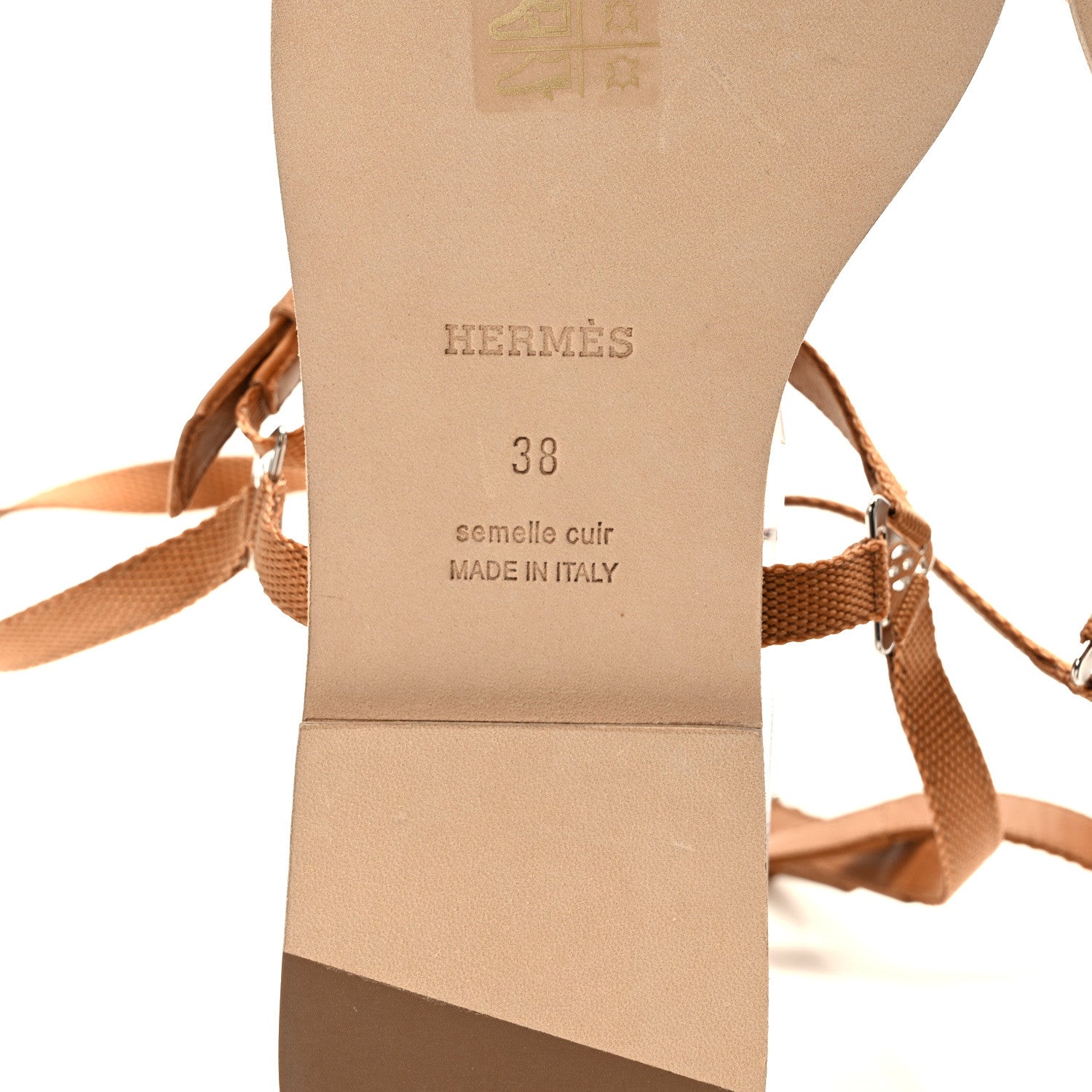 Hermes Box Calfskin Gossip Sandals 38 6 of 7