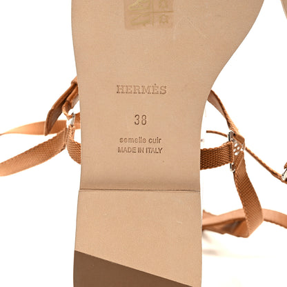 Hermes Box Calfskin Gossip Sandals 38 6 of 7