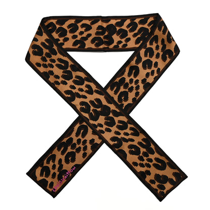 Louis Vuitton Silk Leopard Bandeau Scarf Marron 1 of 3