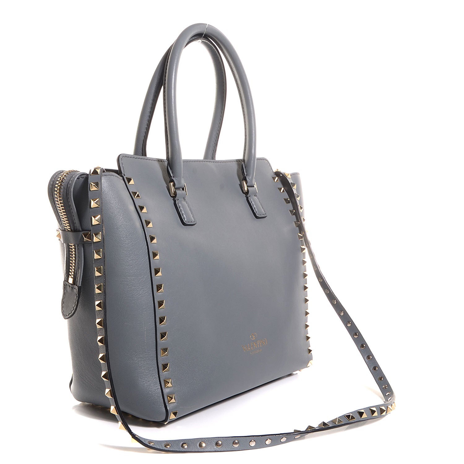 Valentino Garavani Vitello Rockstud Double Handle Tote Stone 3 of 9