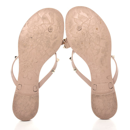 Valentino Garavani PVC Jelly Rockstud Bow Thong Sandals 39 Poudre 6 of 9