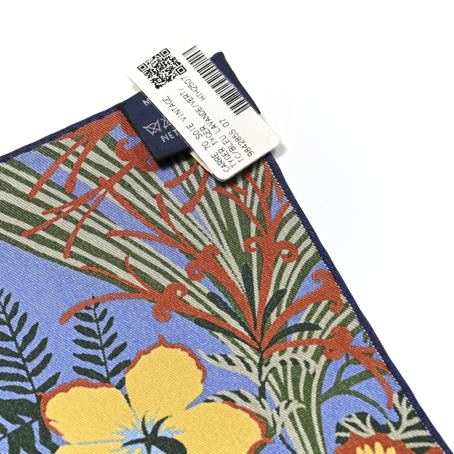 Hermes Silk Tyger Tyger Scarf 70 Bleu Lavande Vert 3 of 5