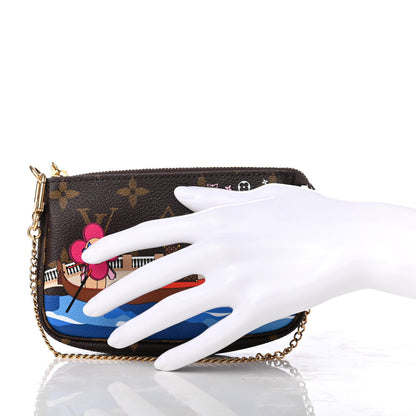 Louis Vuitton Monogram 2019 Christmas Animation Mini Venice Pochette Accessories Blue 2 of 8