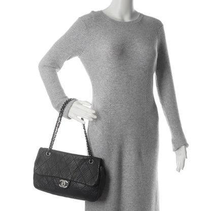 Chanel Distressed Lambskin Le Marais Ligne Flap Black 2 of 7