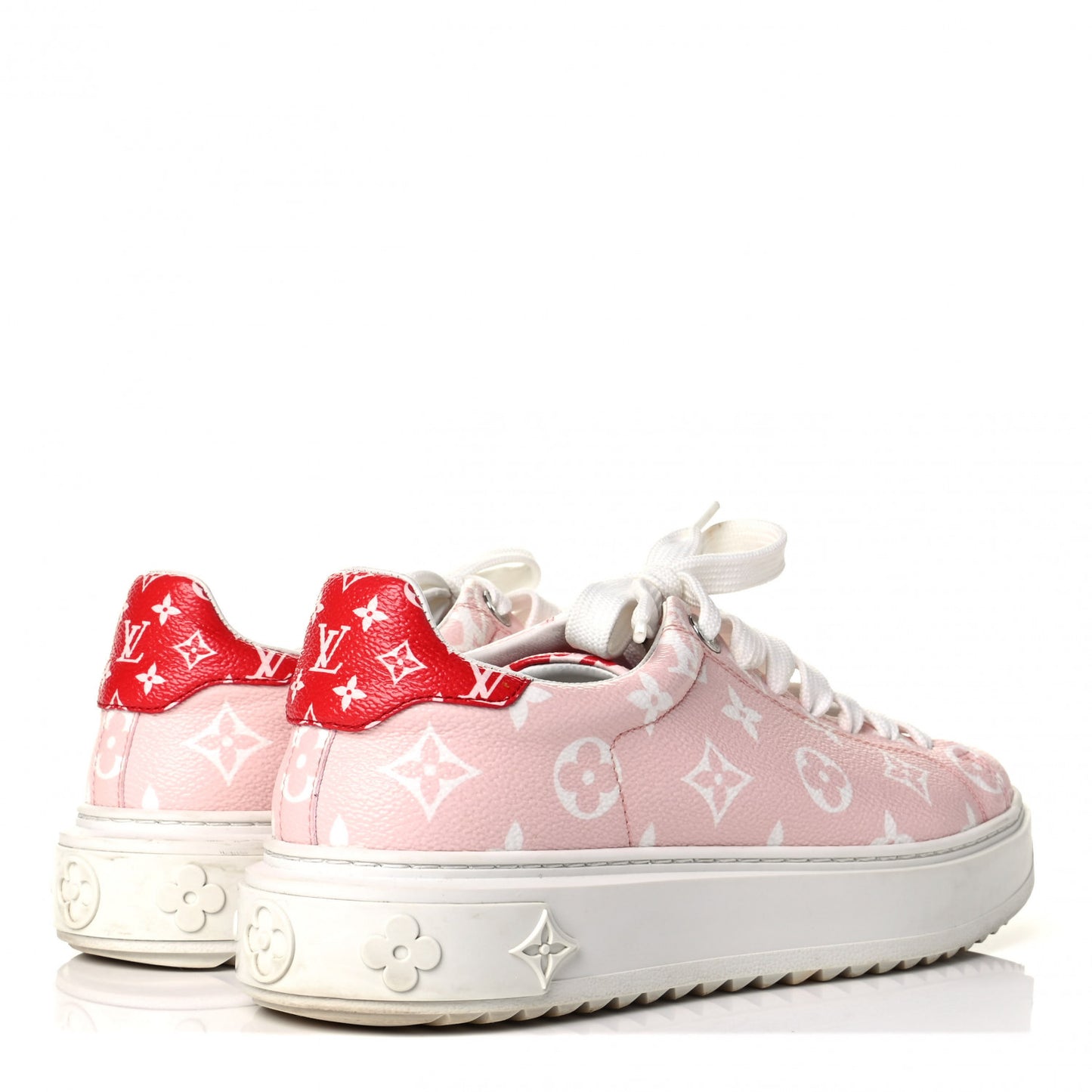 Monogram Giant Time Out Sneakers 38.5 Rose Rouge