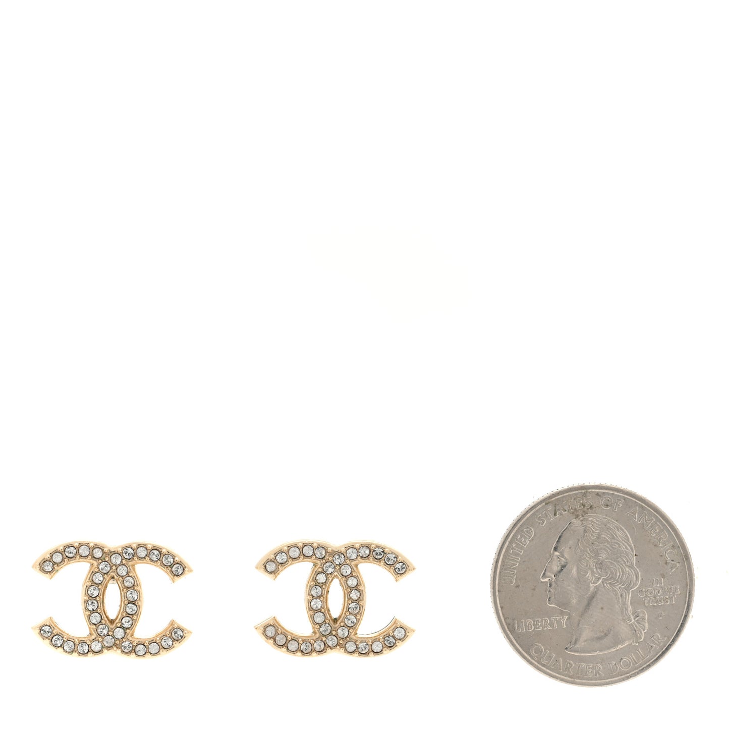 Crystal CC Earrings Light Gold