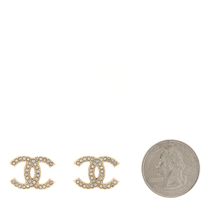 Chanel Crystal CC Earrings Light Gold 2 of 4