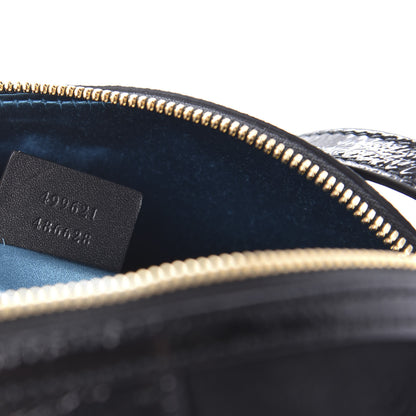 Gucci Suede Patent Web GG Small Ophidia Dome Shoulder Bag Black 9 of 10