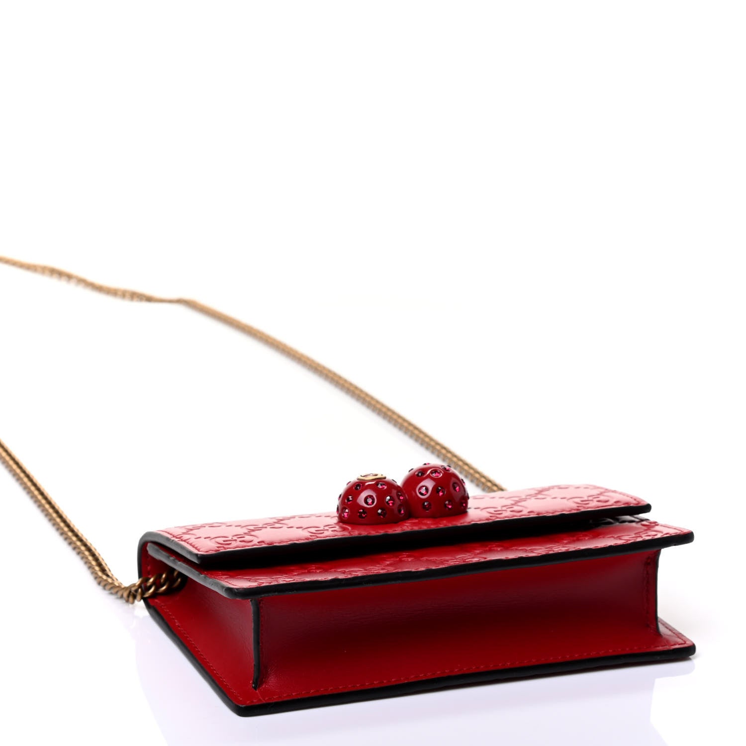 Gucci Guccissima Mini Cherry Chain Bag Hibiscus Red 3 of 4