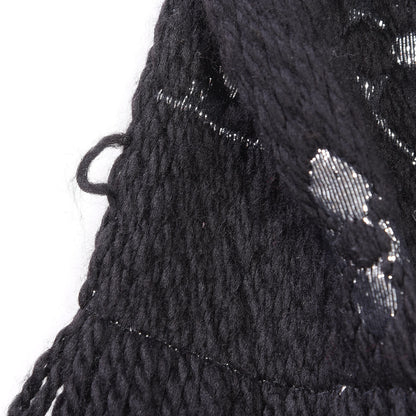 Louis Vuitton Wool Silk Logomania Shine Scarf Black 6 of 6