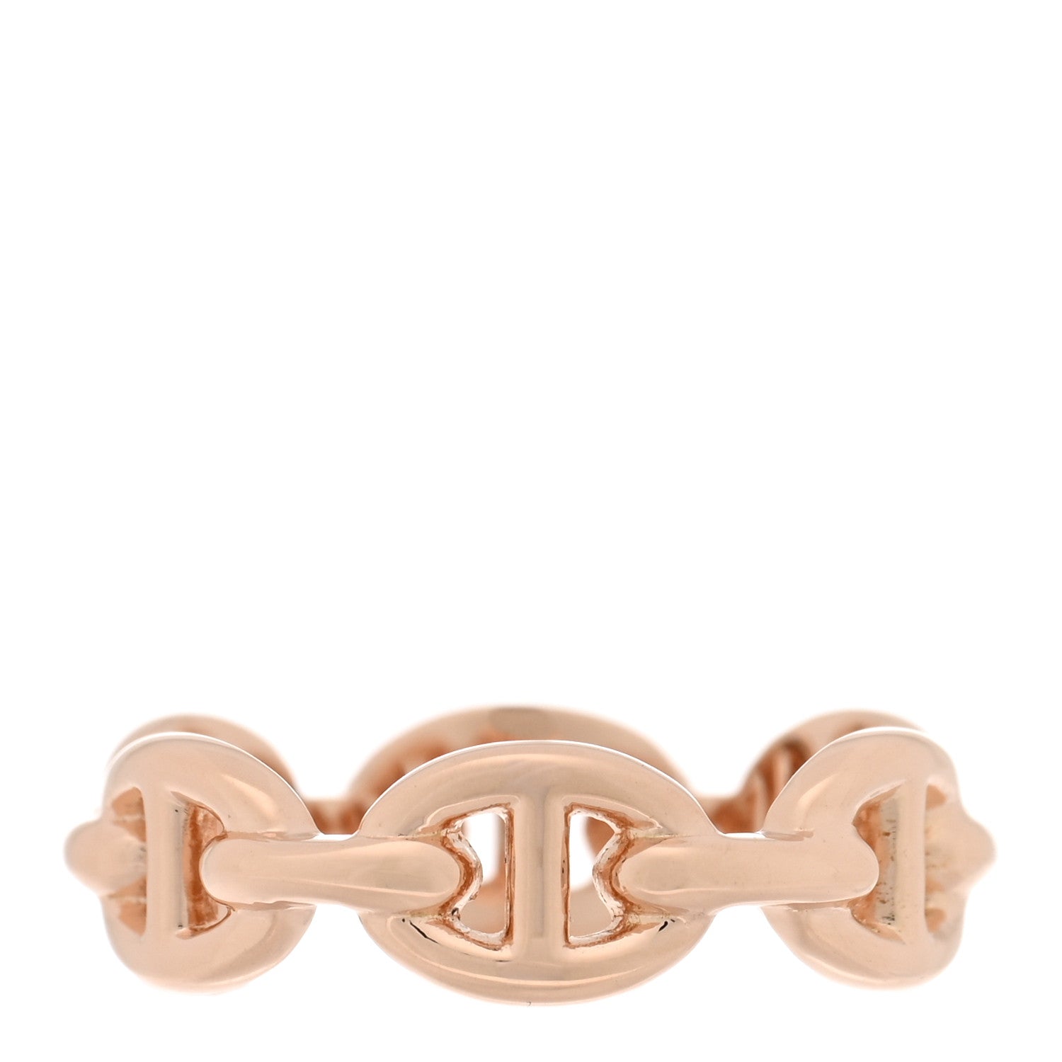 Hermes 18K Rose Gold PM Chaine D'Ancre Enchainee Ring 52 6 3 of 5