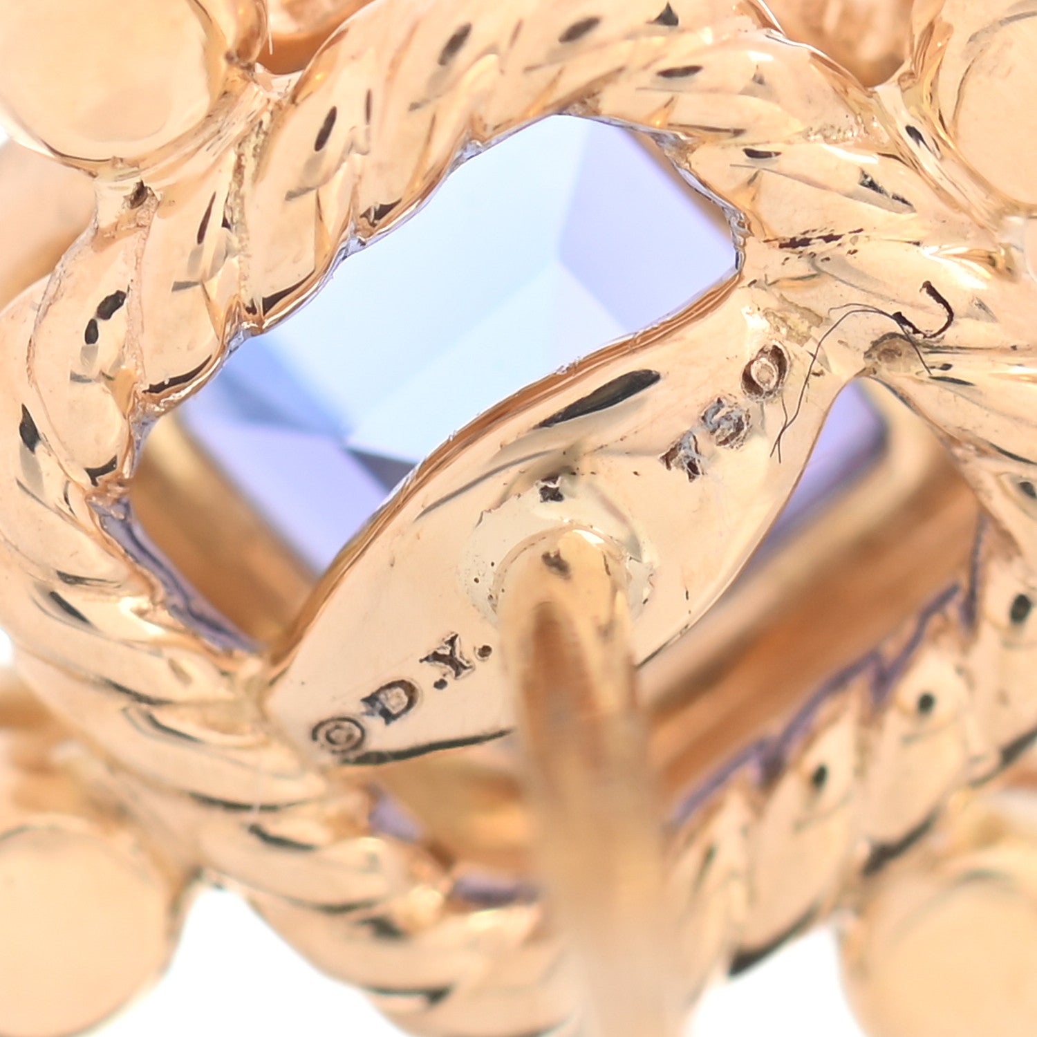 David Yurman 18K Yellow Gold Diamond Tanzanite Novella Stud Earrings 4 of 4