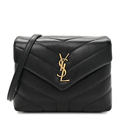 Saint Laurent Calfskin Y Quilted Monogram Toy Loulou Crossbody Bag Black 1 of 11