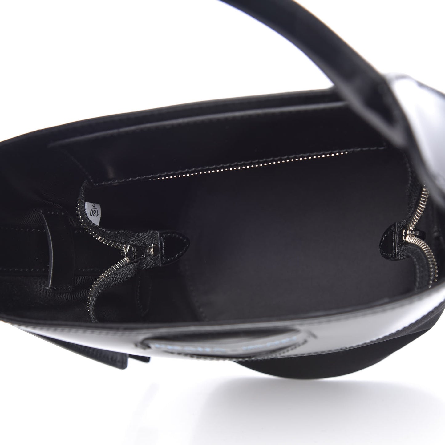 Calfskin Tessuto Nylon Ouverture Bucket Bag Black