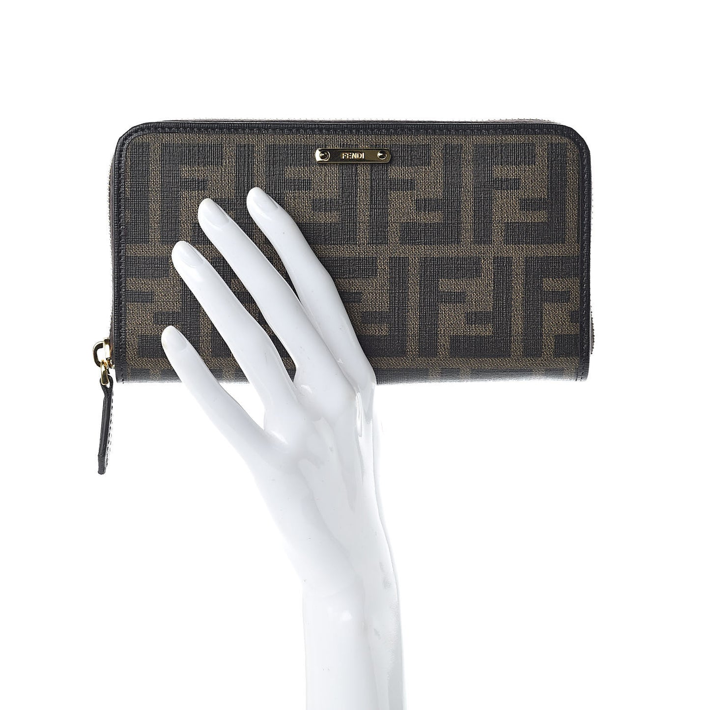 Zucca Spalmati Vitello Elite Zip Around Wallet Tobacco Ebano