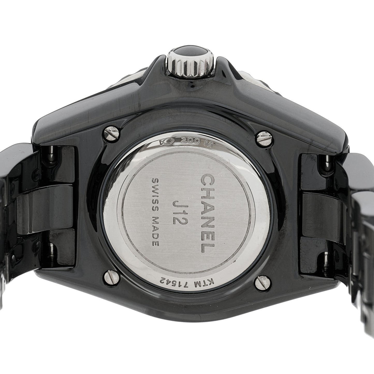 Stainless Steel Ceramic Diamond 33mm J12 Quartz Watch Black