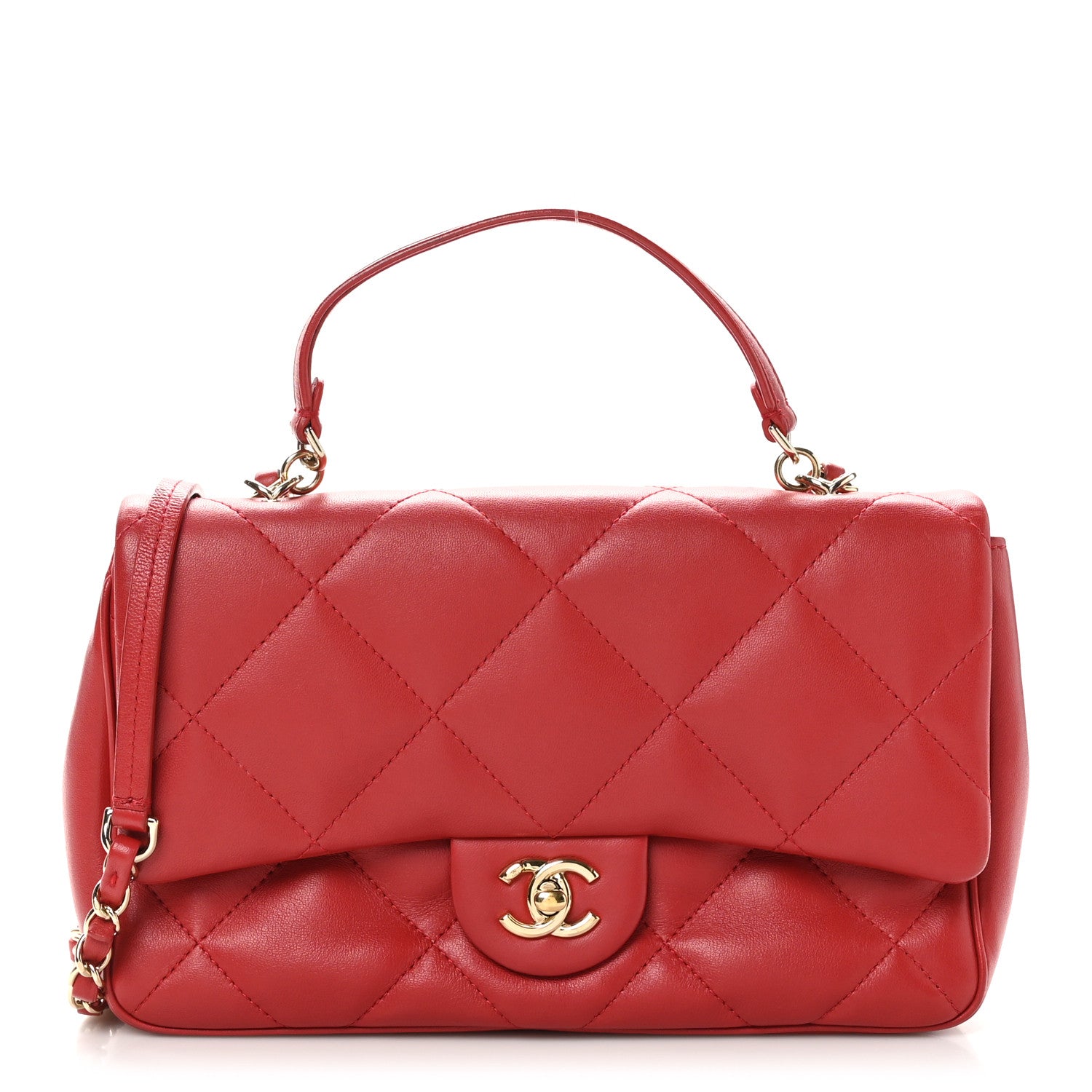Chanel Lambskin Quilted Easy Carry Flap Red 1 of 10