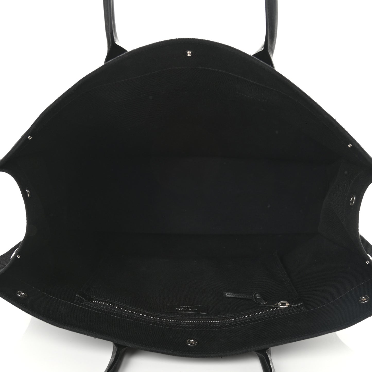 Linen Calfskin Rive Gauche Tote Black