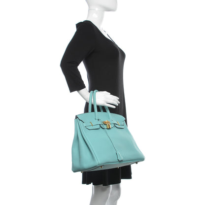 Hermes Togo Birkin 35 Bleu Atoll 2 of 48