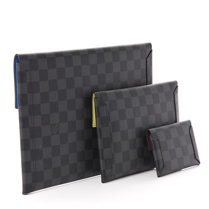 Louis Vuitton Damier Graphite Alpha Triple Pochette 2 of 9