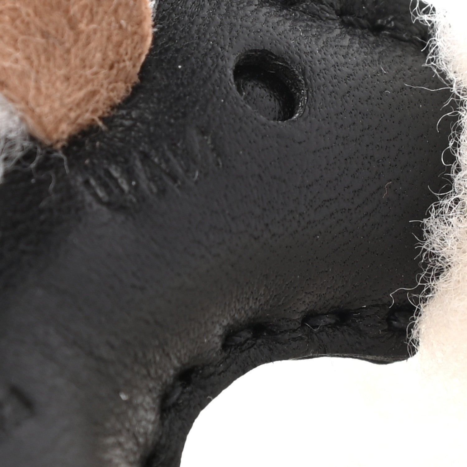 Hermes Milo Lambskin Shearling Budy Charm Black 4 of 5