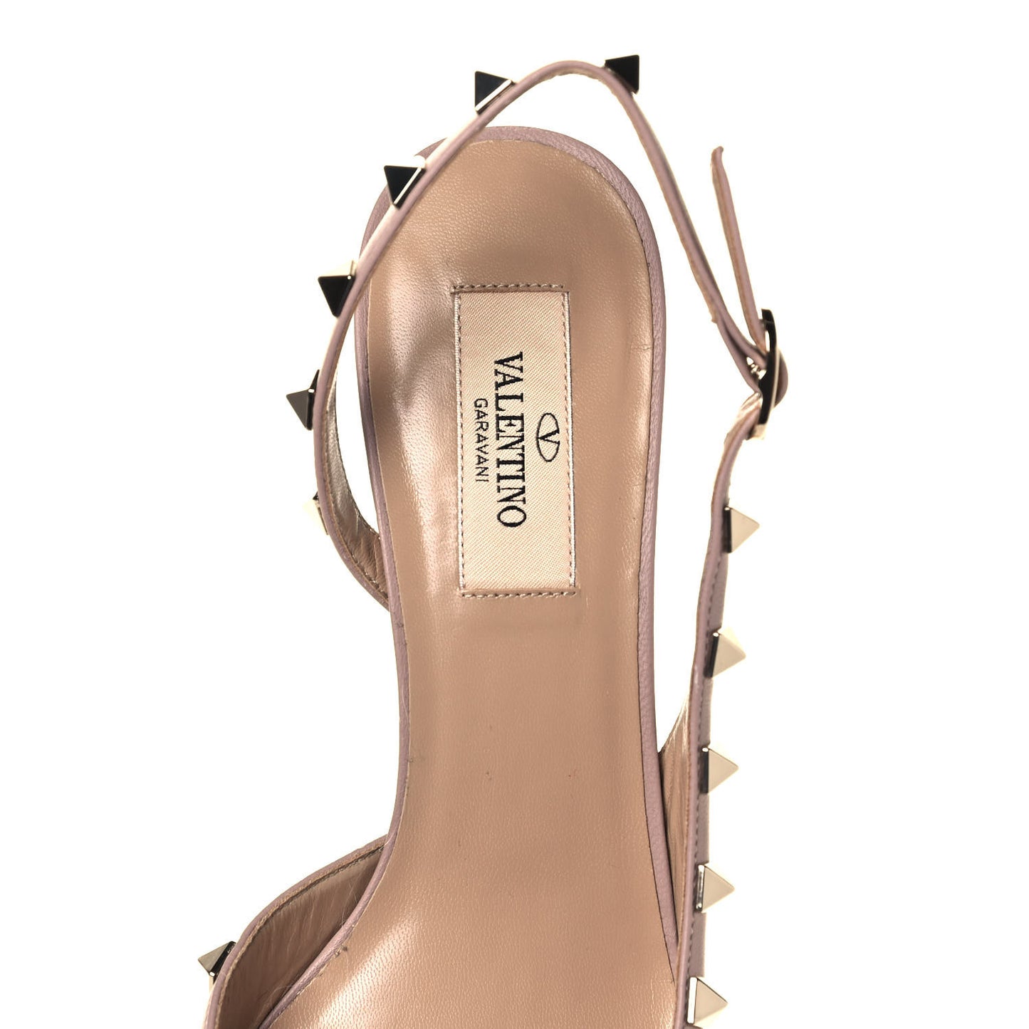 Patent Nappa Rockstud Half D'Orsay Slingback 50mm Pumps 37 Black Poudre