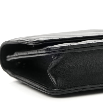 Chanel Sheepskin Chevron Reissue Wallet On Chain WOC So Black 9 of 10