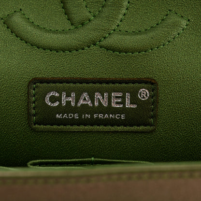 Chanel Iridescent Lambskin Quilted Medium Double Flap Green 6 of 10