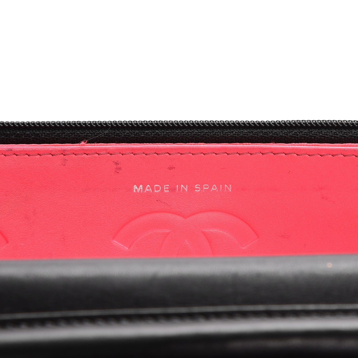 Calfskin Quilted Cambon Wallet On Chain WOC Black