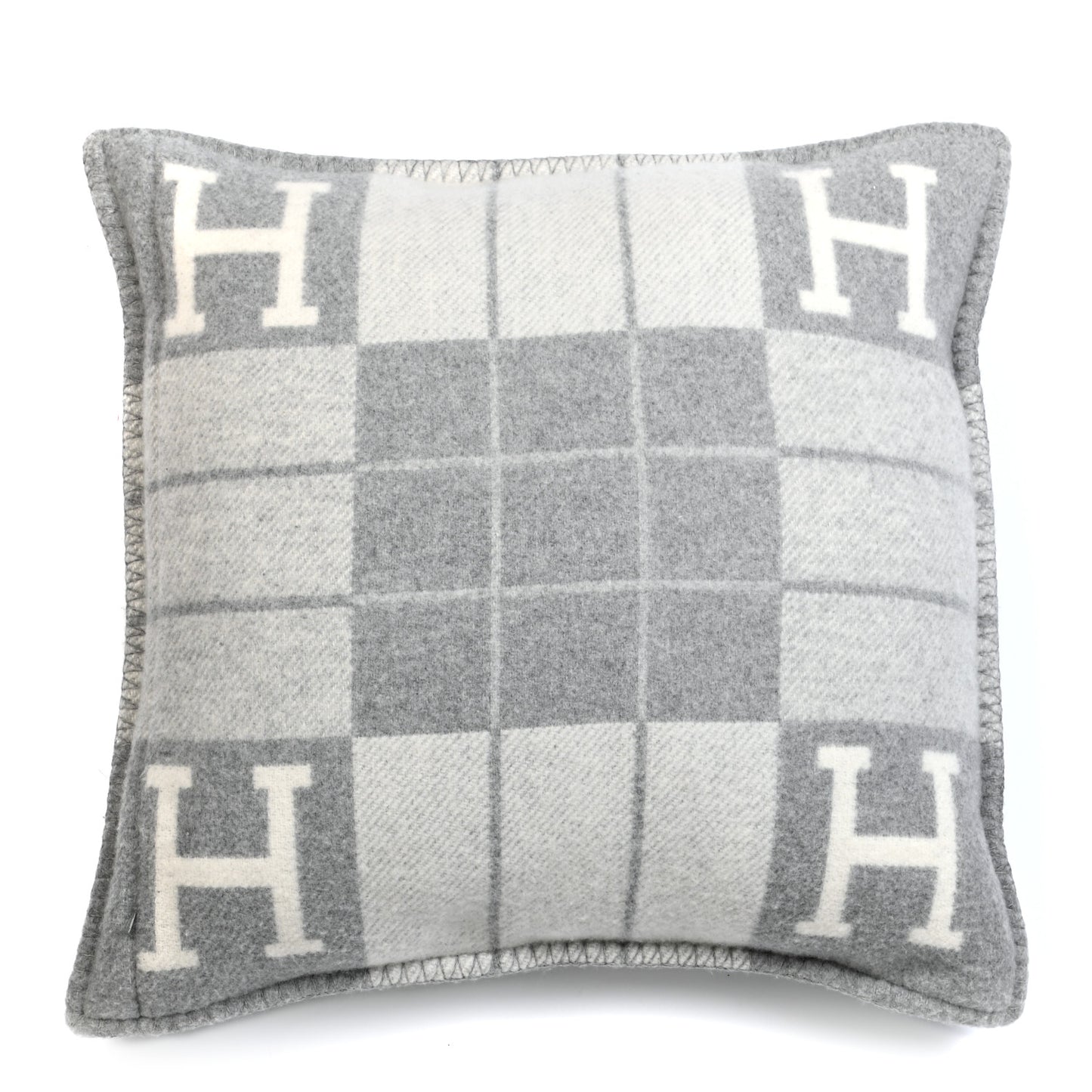 Wool Cashmere Avalon III Pillow PM Ecru Gris Clair