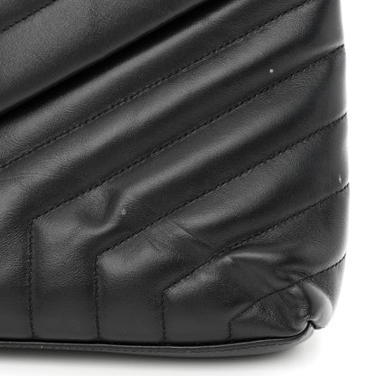 Saint Laurent Calfskin Y Quilted Monogram Medium Loulou Chain Satchel Black 12 of 13