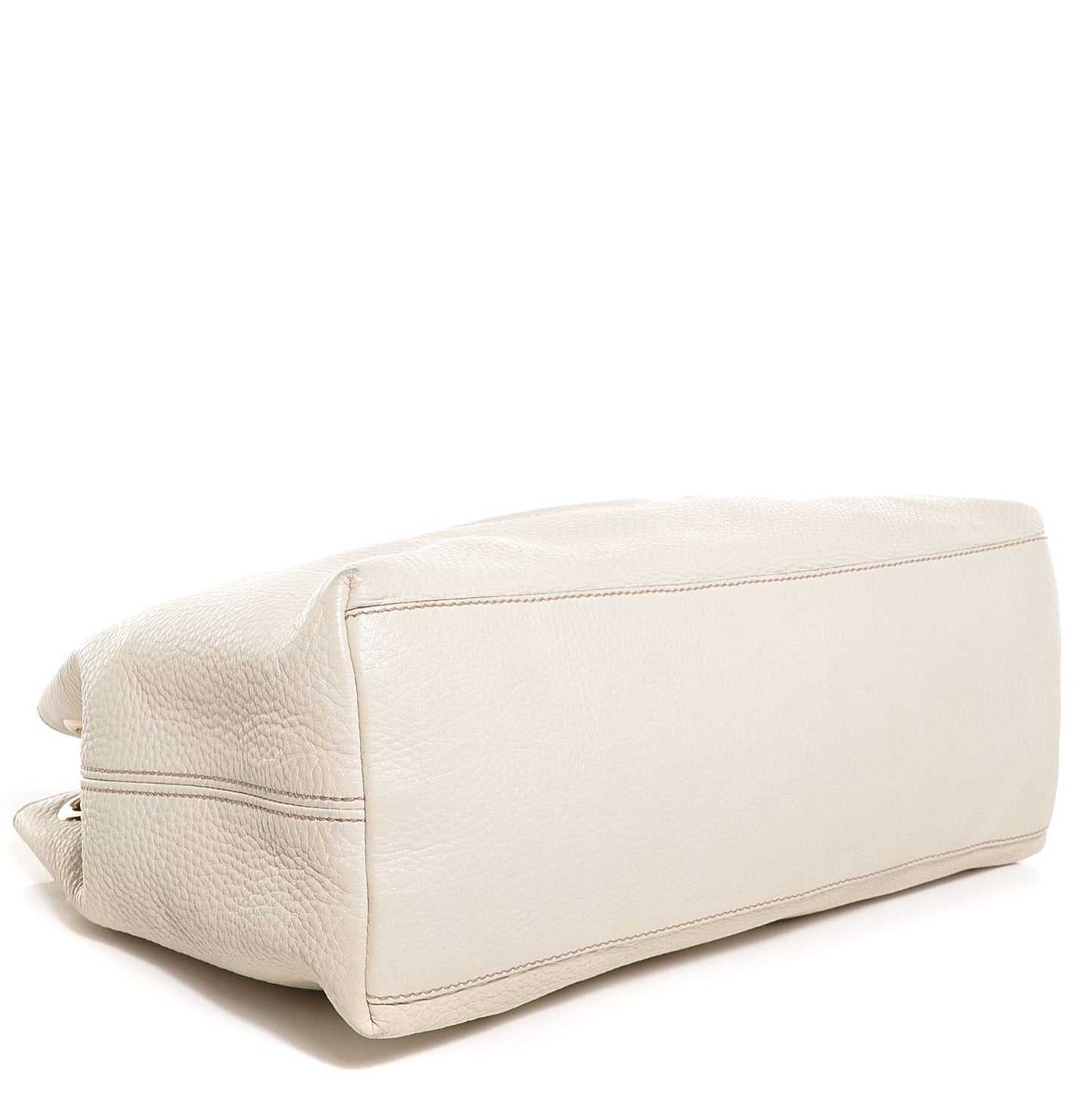 Pebbled Calfskin Medium Soho Chain Shoulder Bag Off White
