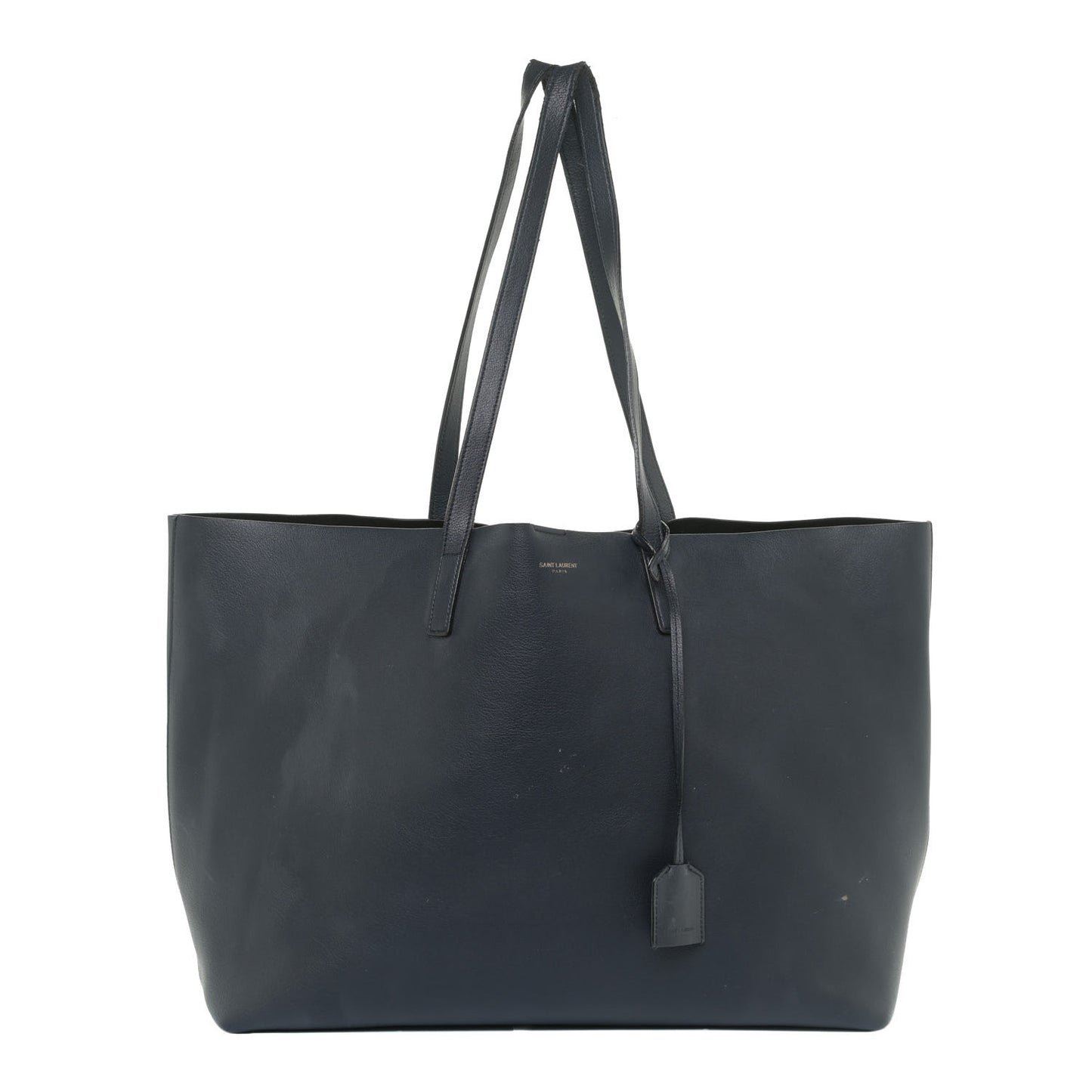 Calfskin Large Shopping Tote Navy Blue