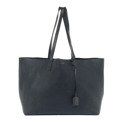Saint Laurent Calfskin Large Shopping Tote Navy Blue 3 of 27