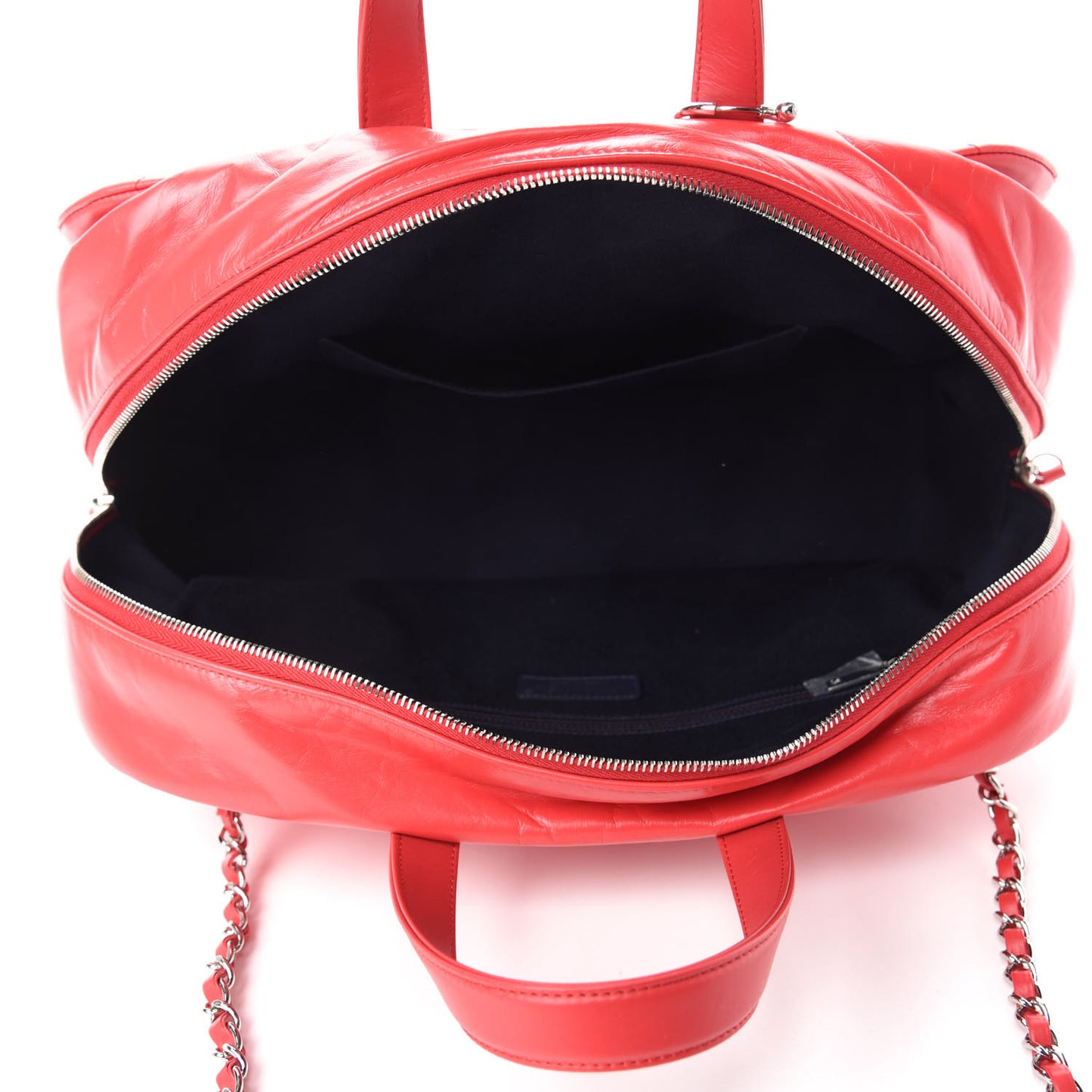 Aged Calfskin Quilted Medium Express Bowling Bag Red