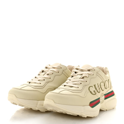 Gucci Calfskin Logo Womens Rhyton Sneakers 36 Ivory 4 of 10