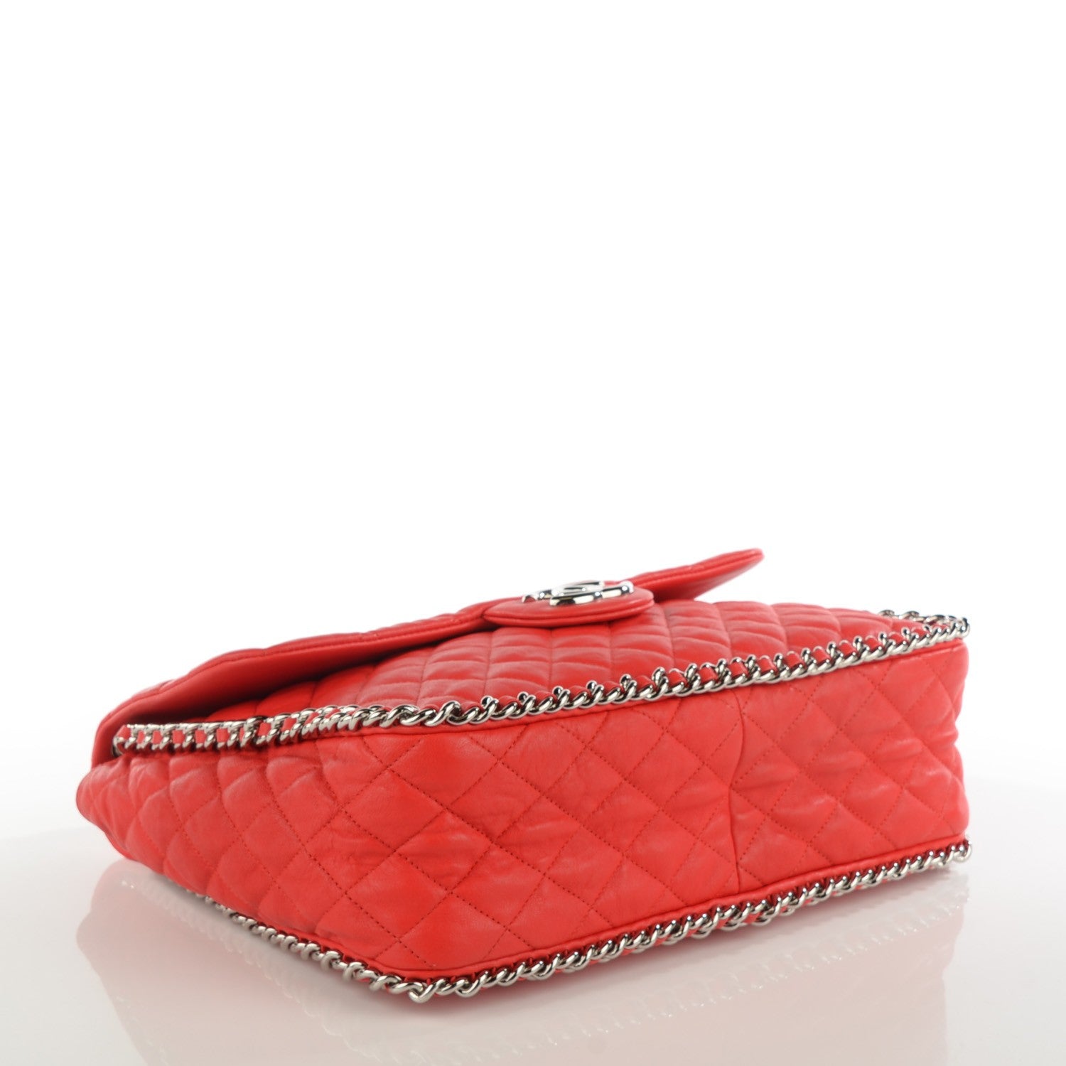 Chanel Washed Lambskin Quilted Maxi Chain Around Flap Red 4 of 7