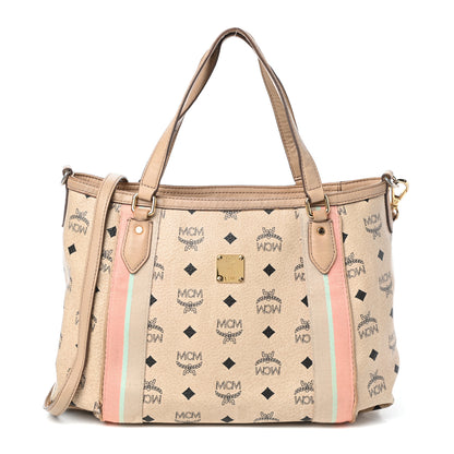 MCM Visetos Striped Tote Beige 1 of 9