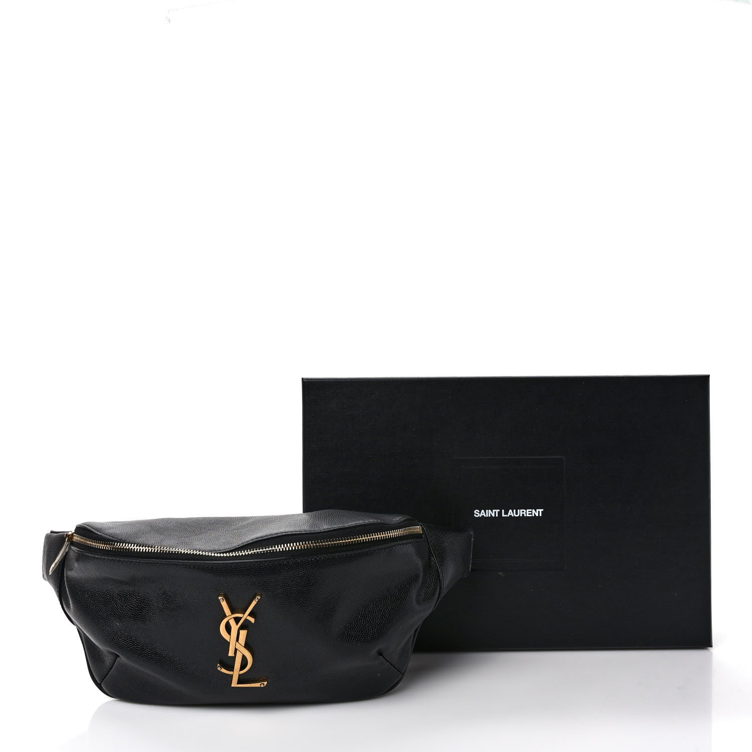 Saint Laurent Grain De Poudre Monogram Belt Bag Black 10 of 10