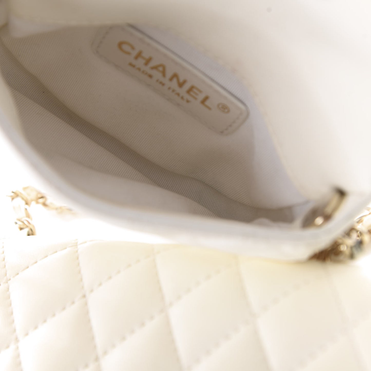 Lambskin Quilted Side Packs White