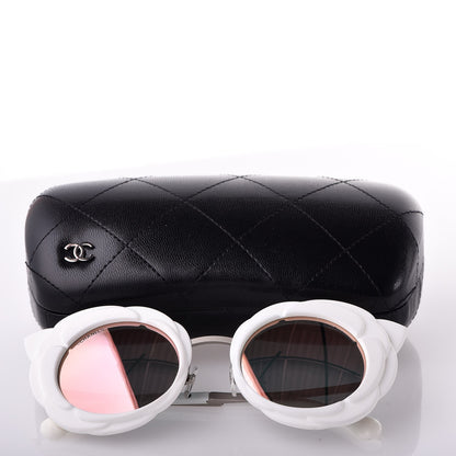 Chanel Round Camellia Sunglasses 71198 White 10 of 10