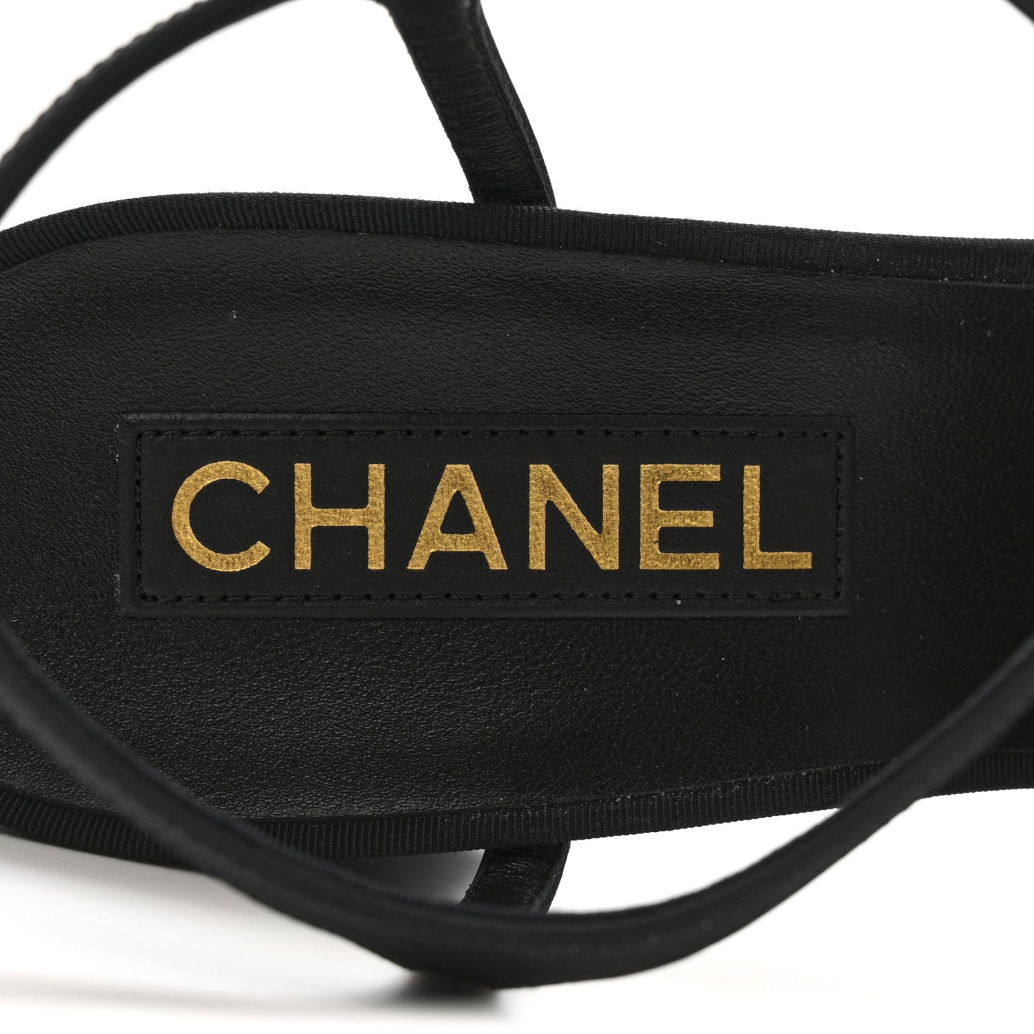 Chanel Silk Crystal Bow CC Sandals 40 Black 7 of 9