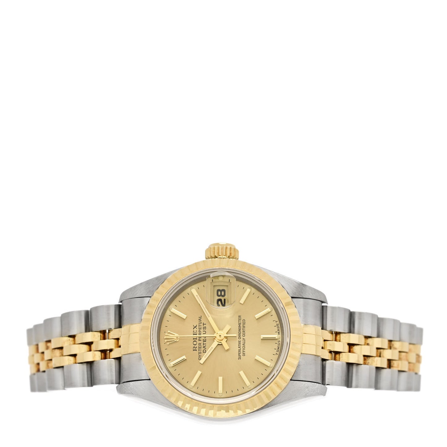 Stainless Steel 18K Yellow Gold 26mm Oyster Perpetual DateJust Watch Champagne