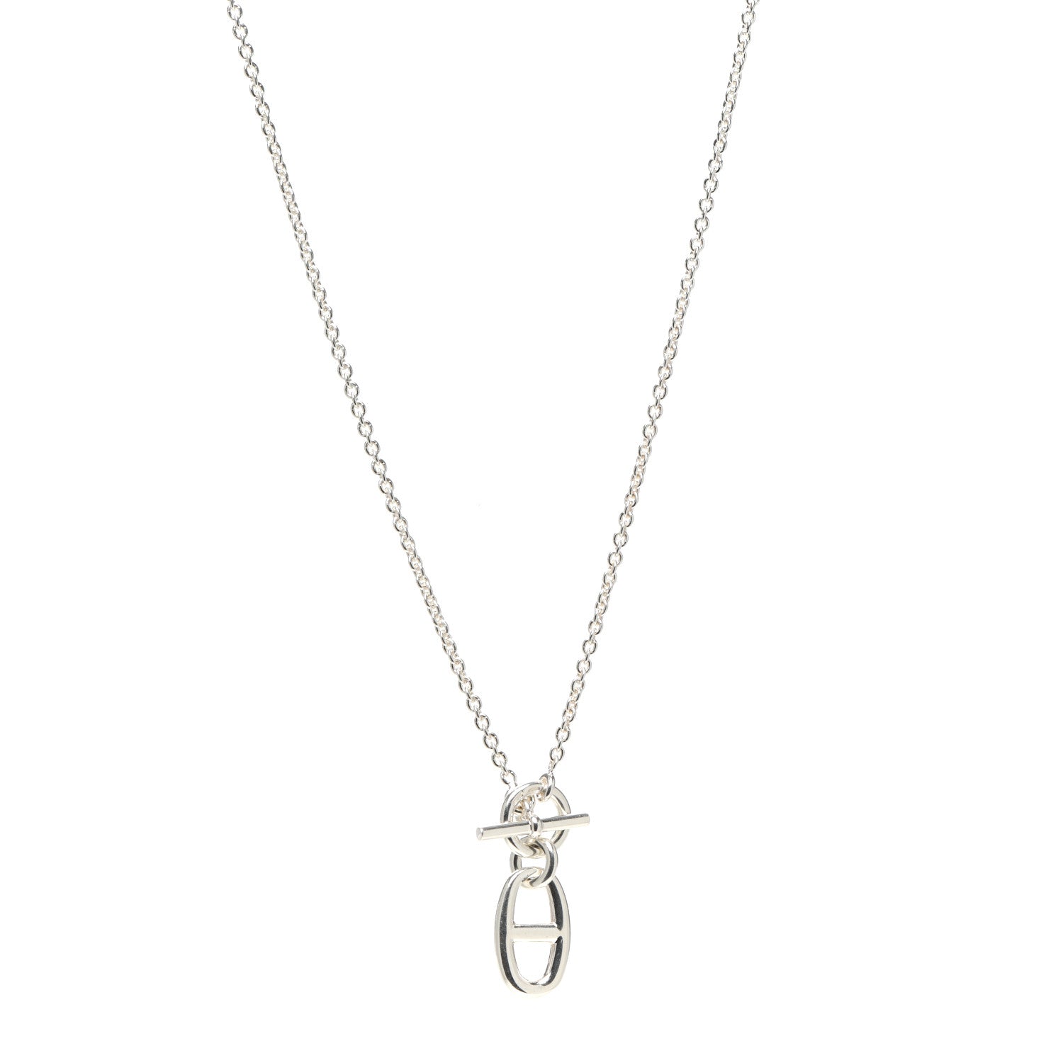 Hermes Sterling Silver Amulette Chaine d'Ancre Necklace 1 of 5