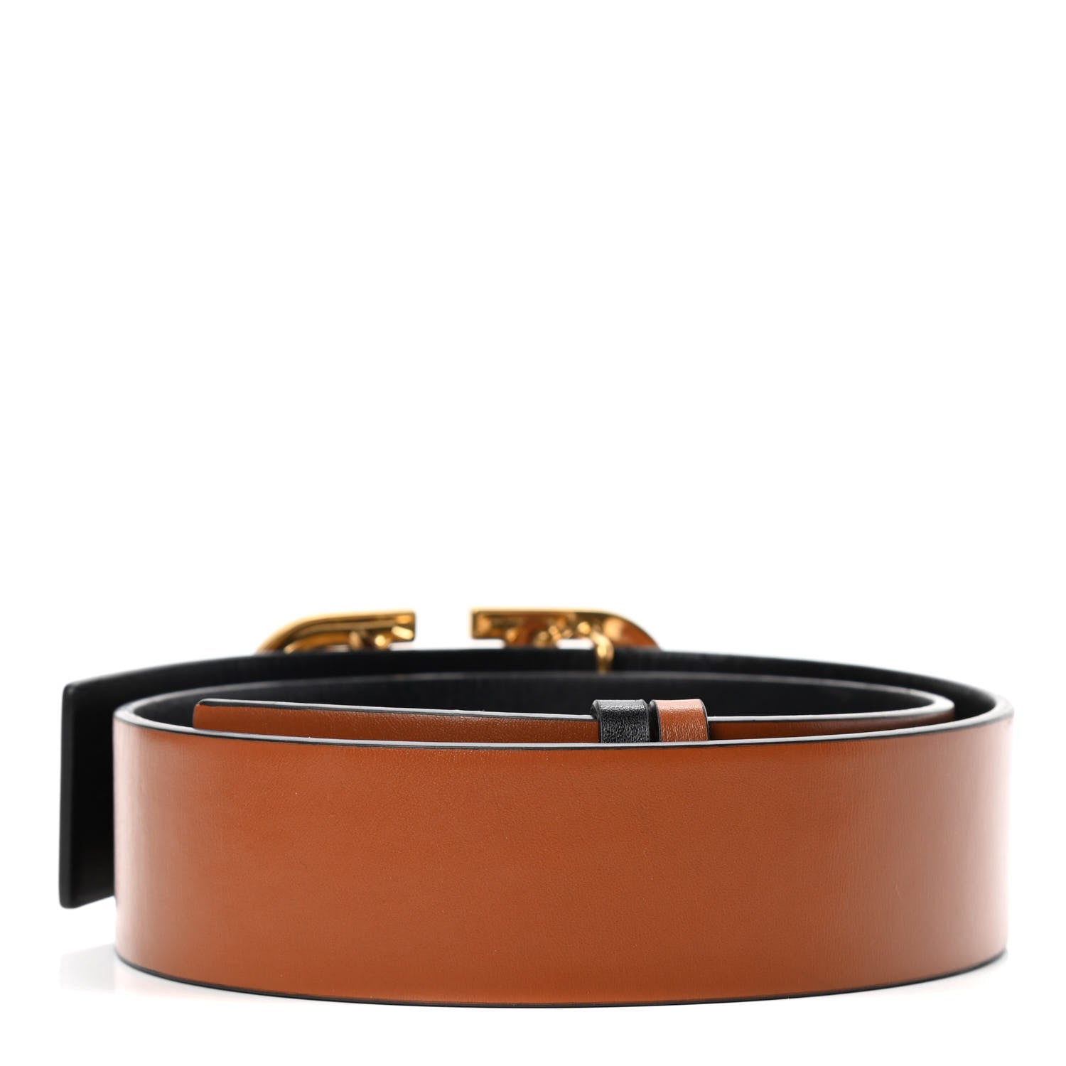 Valentino Garavani Calfskin Mens VLogo 30mm Belt 34 Saddle Brown 2 of 4